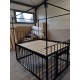 Gefängnis Bett 160x200 mit Käfig und Baldachin, Tor mittig