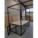 Gefängnis Bett 140x200 mit Käfig und Baldachin, Tor links